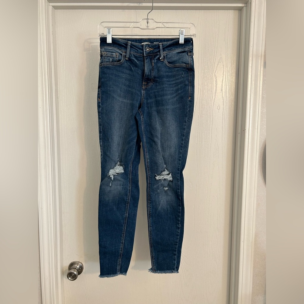 Old Navy | Women's Dark Blue Distressed Skinny Jeans | Size 0